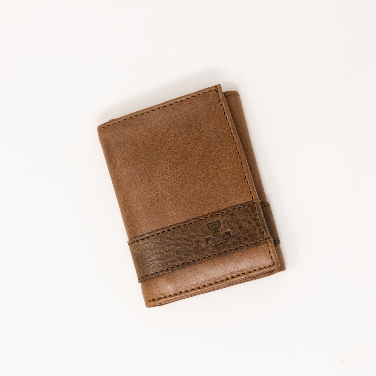 Leather Two-Toned Tri-Fold Wallet